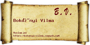 Bokányi Vilma névjegykártya